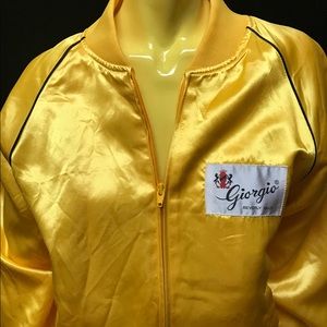 •✔️💛 VTG 70s 80s Yellow Satin Bomber 💛✔️•